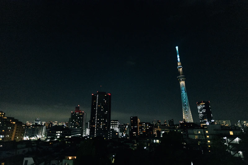 Tokio bei Nacht mit Skytree
